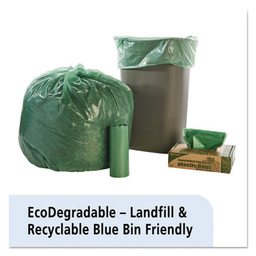 Stout® by Envision™ Controlled Life-cycle Plastic Trash Bags, 33 Gal, 1.1 Mil, 33" X 40", Green, 40-box freeshipping - TVN Wholesale